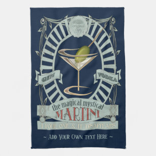 Cocktail Martini Towels, Drink Themed Kitchen Towels, Bar Towels 