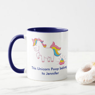 Funny Magical Unicorn Poop Custom Personalized Mug