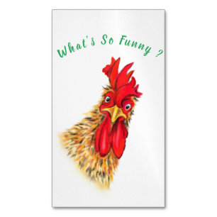 Funny Magnet Surprised Rooster - Custom Text