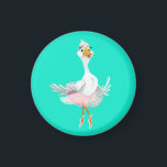 Funny Magnet with Ballerina Duck - Your Color<br><div class="desc">Happy Ballerina Duck Funny Magnets - MIGNED Art Painting - or Choose / Add Your Unique Text / Name / Color - Make Your Special Magnet Gift - Resize and move or remove and add elements / text with Customization tool ! Painting and Design by MIGNED. Please see my other...</div>