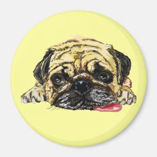 Funny Magnet with Pug Dog