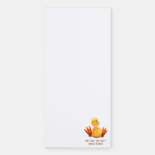 Funny Magnetic Notepad Playful Duck - Custom Text