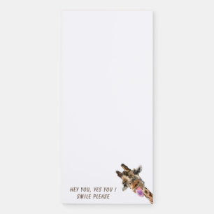 Funny Magnetic Notepad Playful Giraffe - Your Text