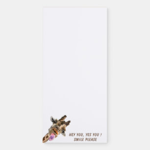 Funny Magnetic Notepad with Playful Giraffe