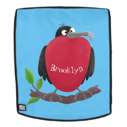 Funny magnificent frigate bird cartoon backpack