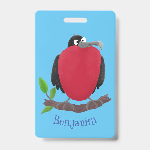 Funny magnificent frigate bird cartoon badge