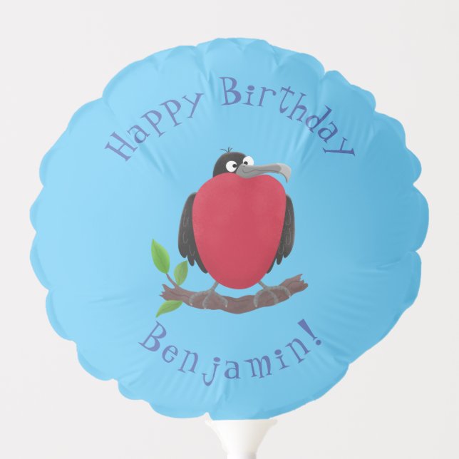 Funny magnificent frigate bird cartoon balloon (Front)