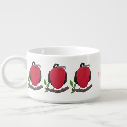 Funny magnificent frigate bird cartoon bowl