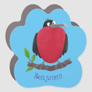 Funny magnificent frigate bird cartoon car magnet