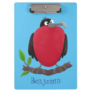 Funny magnificent frigate bird cartoon clipboard