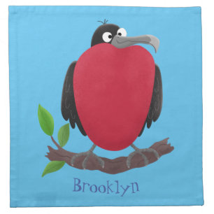 Funny magnificent frigate bird cartoon cloth napkin