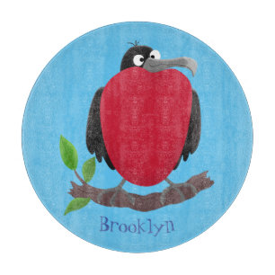 Funny magnificent frigate bird cartoon cutting board