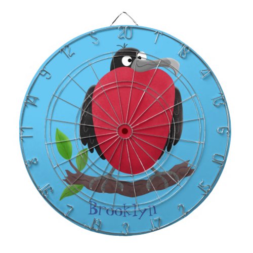 Funny magnificent frigate bird cartoon dart board