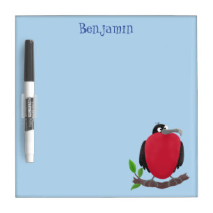 Funny magnificent frigate bird cartoon dry erase board