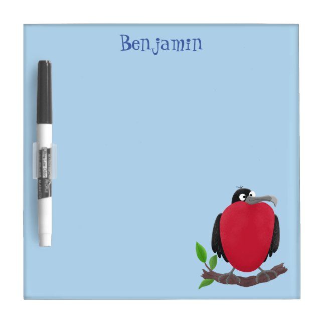 Funny magnificent frigate bird cartoon dry erase board (Front)