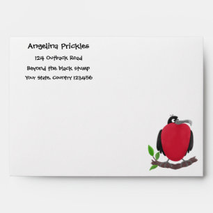 Funny magnificent frigate bird cartoon envelope