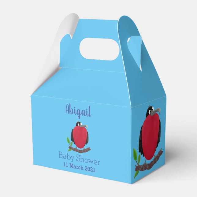 Funny magnificent frigate bird cartoon favor boxes (Front Side)