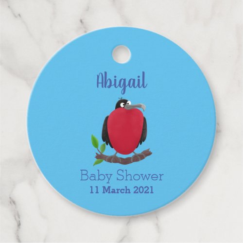 Funny magnificent frigate bird cartoon favor tags