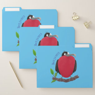 Funny magnificent frigate bird cartoon file folder