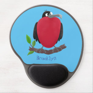 Funny magnificent frigate bird cartoon gel mouse pad