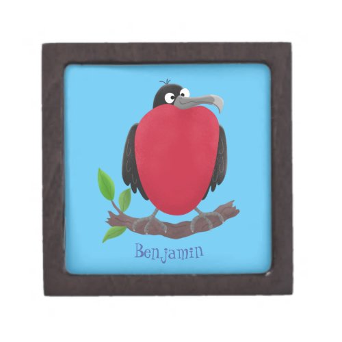 Funny magnificent frigate bird cartoon gift box