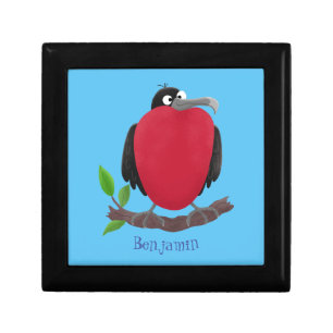 Funny magnificent frigate bird cartoon gift box