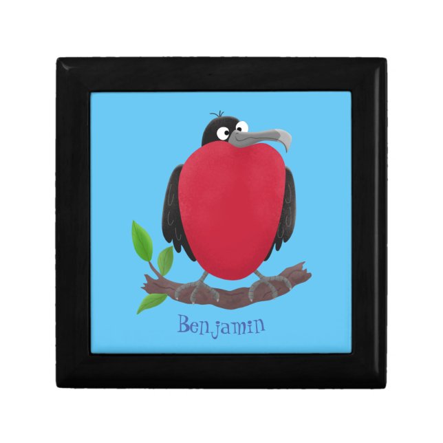 Funny magnificent frigate bird cartoon gift box (Front)