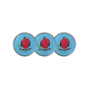 Funny magnificent frigate bird cartoon golf ball marker