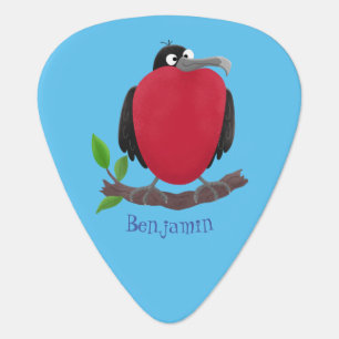 Funny magnificent frigate bird cartoon  guitar pick