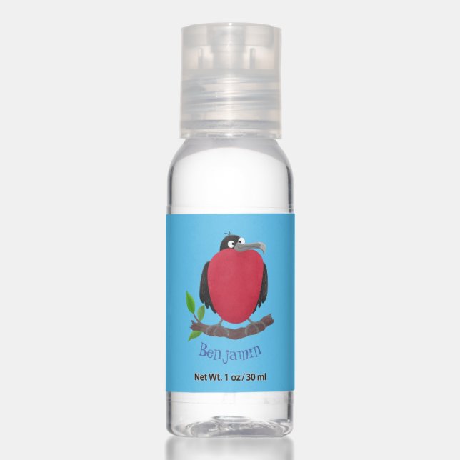 Funny magnificent frigate bird cartoon hand sanitizer (Front)