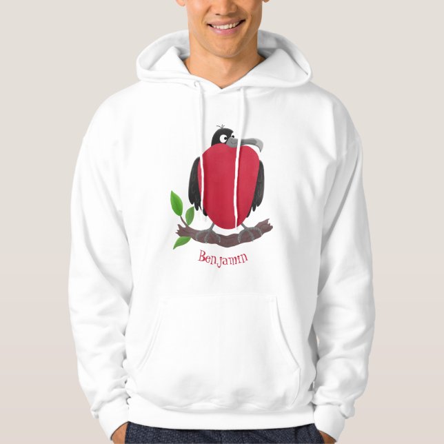 Funny magnificent frigate bird cartoon hoodie (Front)