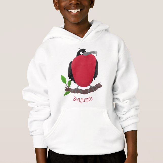 Funny magnificent frigate bird cartoon hoodie (Front)