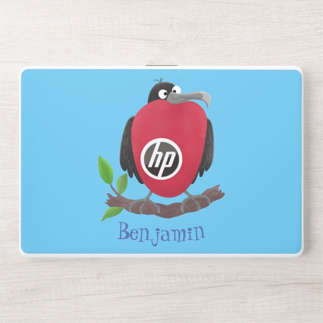 Funny magnificent frigate bird cartoon HP laptop skin (Front)