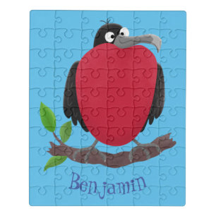 Funny magnificent frigate bird cartoon jigsaw puzzle