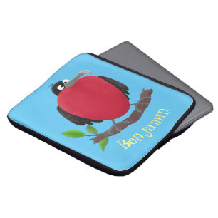Funny magnificent frigate bird cartoon laptop sleeve
