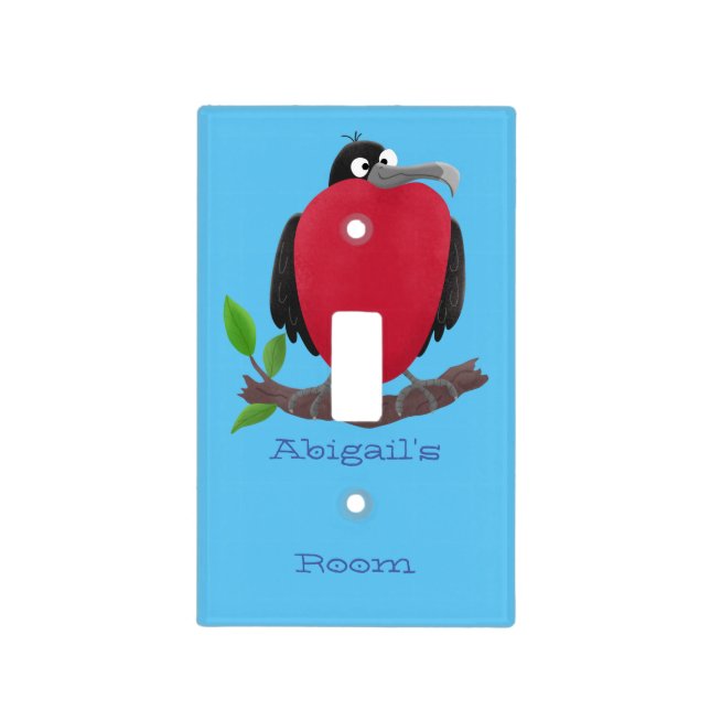 Funny magnificent frigate bird cartoon light switch cover (Front)