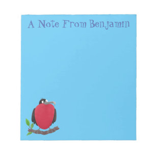 Funny magnificent frigate bird cartoon notepad