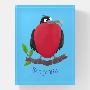 Funny magnificent frigate bird cartoon paperweight