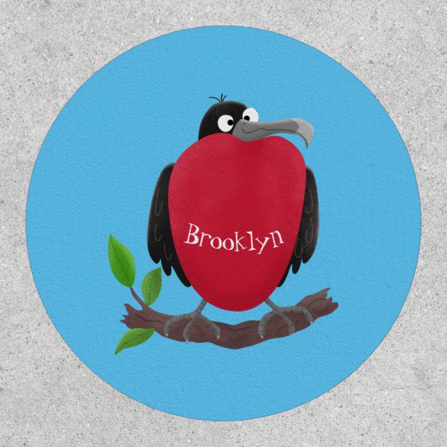 Funny magnificent frigate bird cartoon patch (Front)