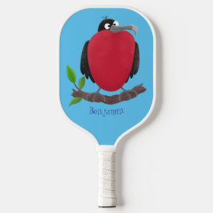 Funny magnificent frigate bird cartoon pickleball paddle