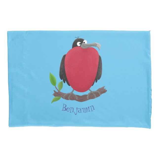 Funny magnificent frigate bird cartoon pillow case (Front)