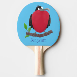 Funny magnificent frigate bird cartoon  ping pong paddle