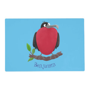 Funny magnificent frigate bird cartoon placemat