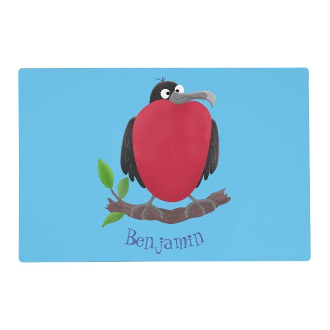 Funny magnificent frigate bird cartoon placemat (Front)