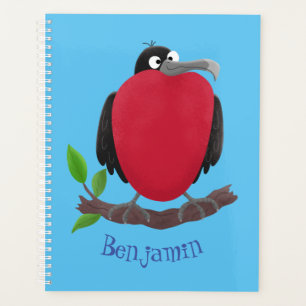 Funny magnificent frigate bird cartoon planner