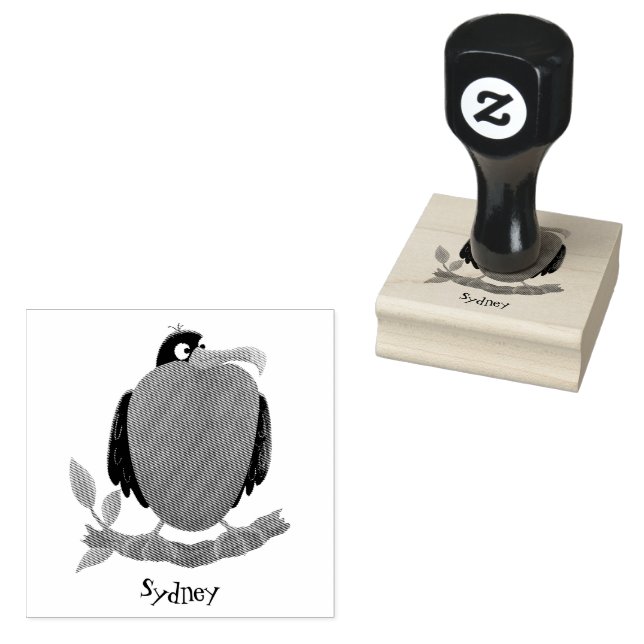 Funny magnificent frigate bird cartoon rubber stam rubber stamp (Stamped)