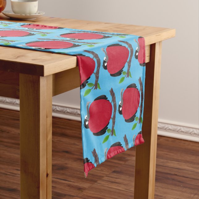 Funny magnificent frigate bird cartoon  short table runner (In Situ)