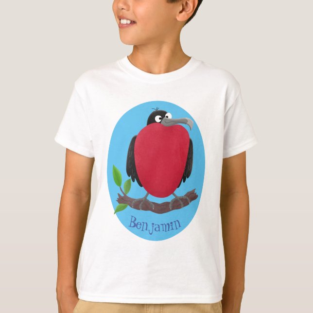 Funny magnificent frigate bird cartoon T-Shirt (Front)