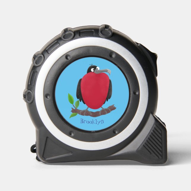 Funny magnificent frigate bird cartoon tape measure (Front)