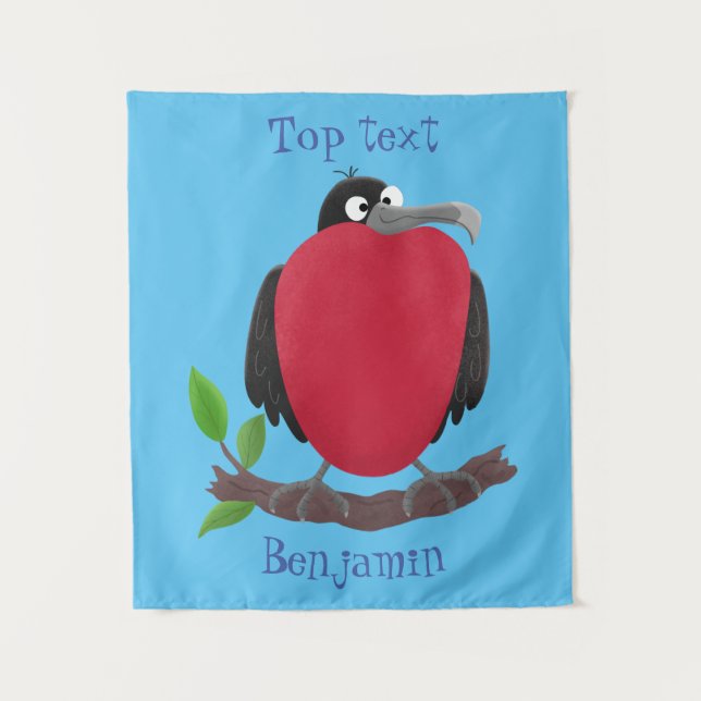 Funny magnificent frigate bird cartoon  tapestry (Front)